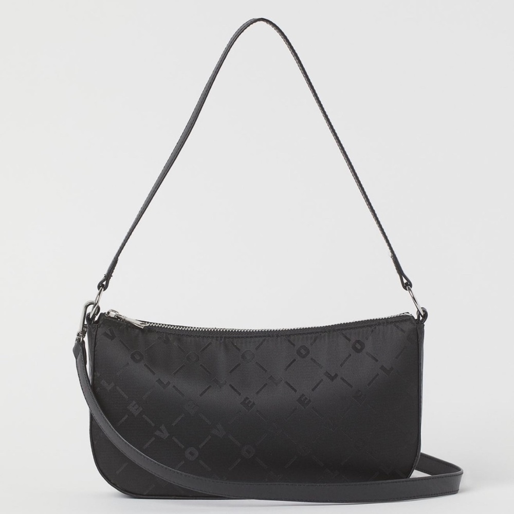 H&M Women’s Black Monogram Pattern Crossbody/Shoulder Bag